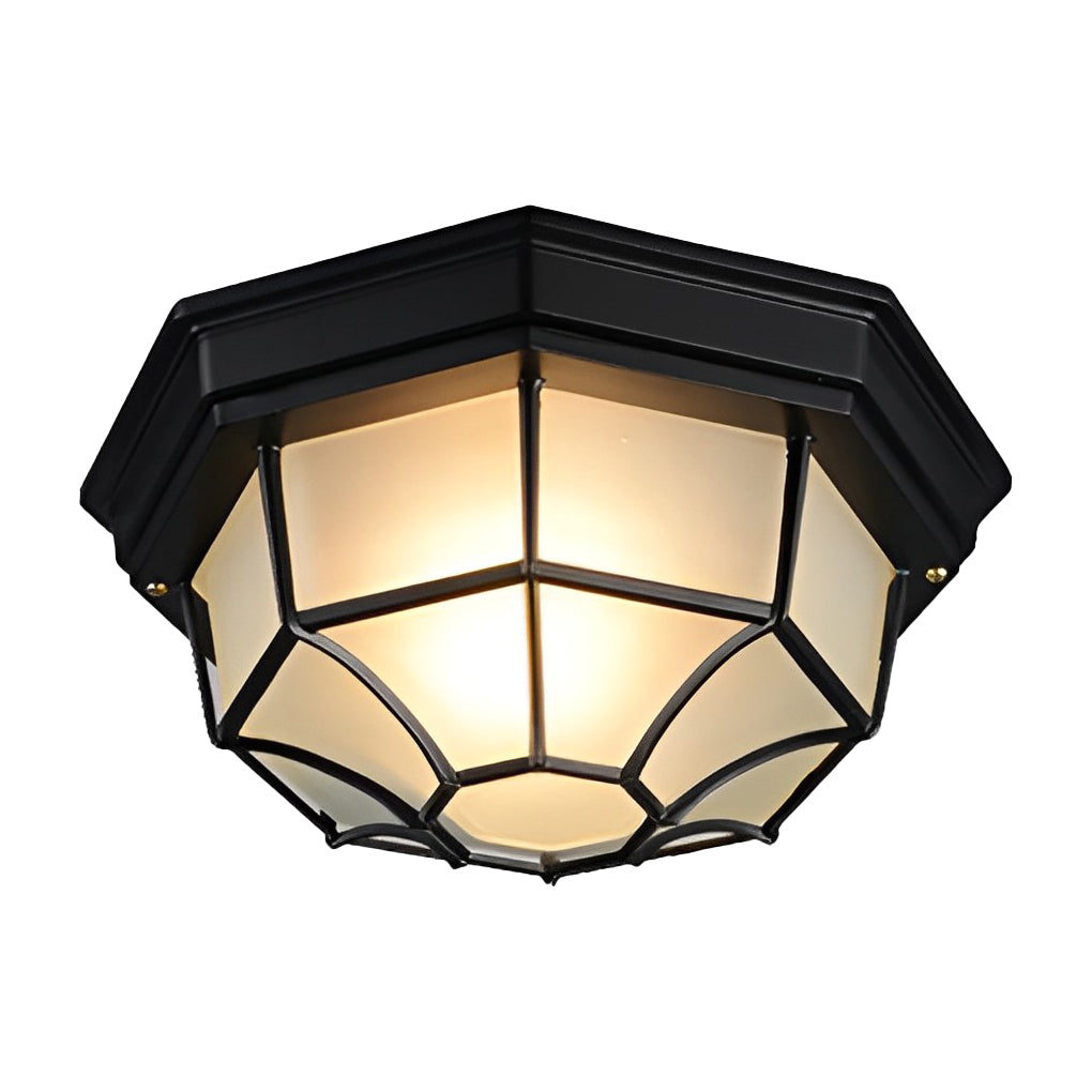 Outdoor Waterproof Aluminum Glass LED European Style Ceiling Light