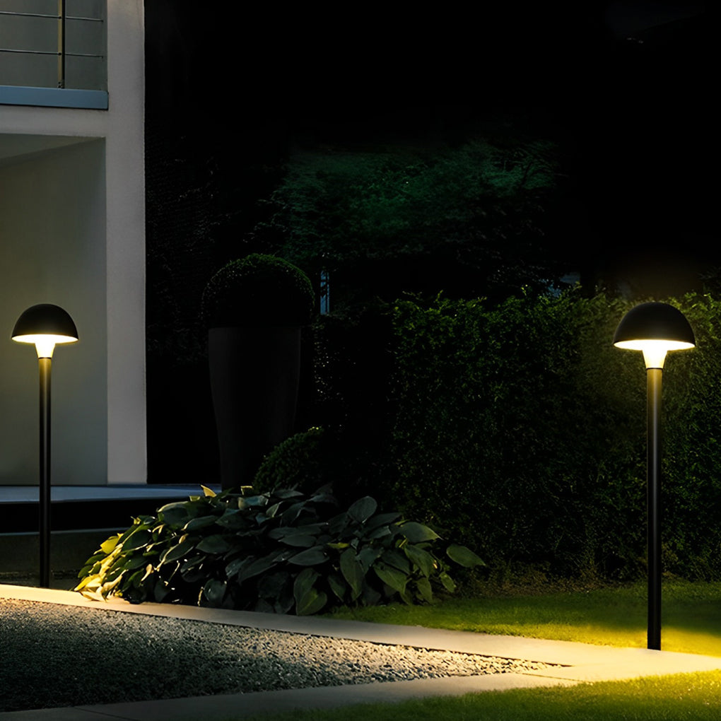 Modern Creative Mushroom-Shaped Black LED Lawn Lamp