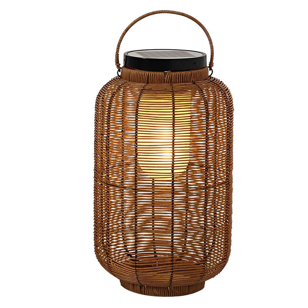 Portable Lantern Rattan LED Waterproof Solar Outdoor Floor Lamp