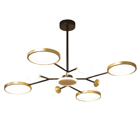 6 Lights Circles LED Modern Ceiling Light Chandelier Hanging Lamp