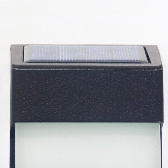 2PCS Contemporary Solar LED Wall Light with High Hardness Glass for Outdoor Gardens