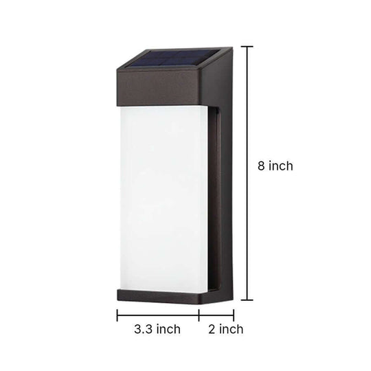 2PCS Contemporary Solar LED Wall Light with High Hardness Glass for Outdoor Gardens