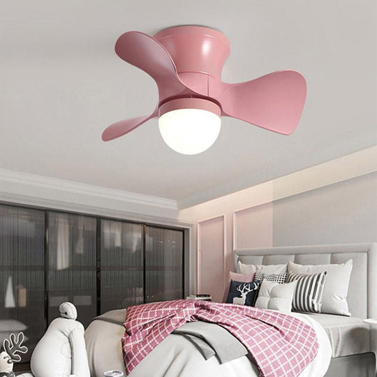 3 Blade Flush Mount Ceiling Fan with LED Light