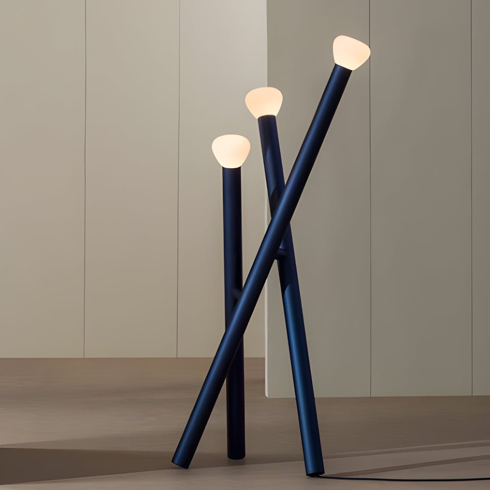 3-Light Minimalist Modern Stick Floor Lamp