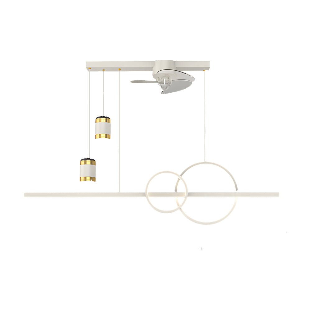 Projection Chandelier with Fan – 3-Step Dimming Romantic Dining Room Light