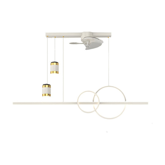 Projection Chandelier with Fan – 3-Step Dimming Romantic Dining Room Light