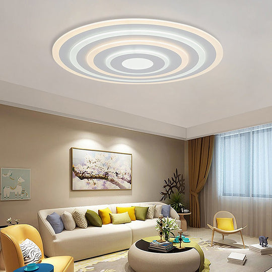 Concentric Circles Modern Dimmable LED Flush Mount Ceiling Light