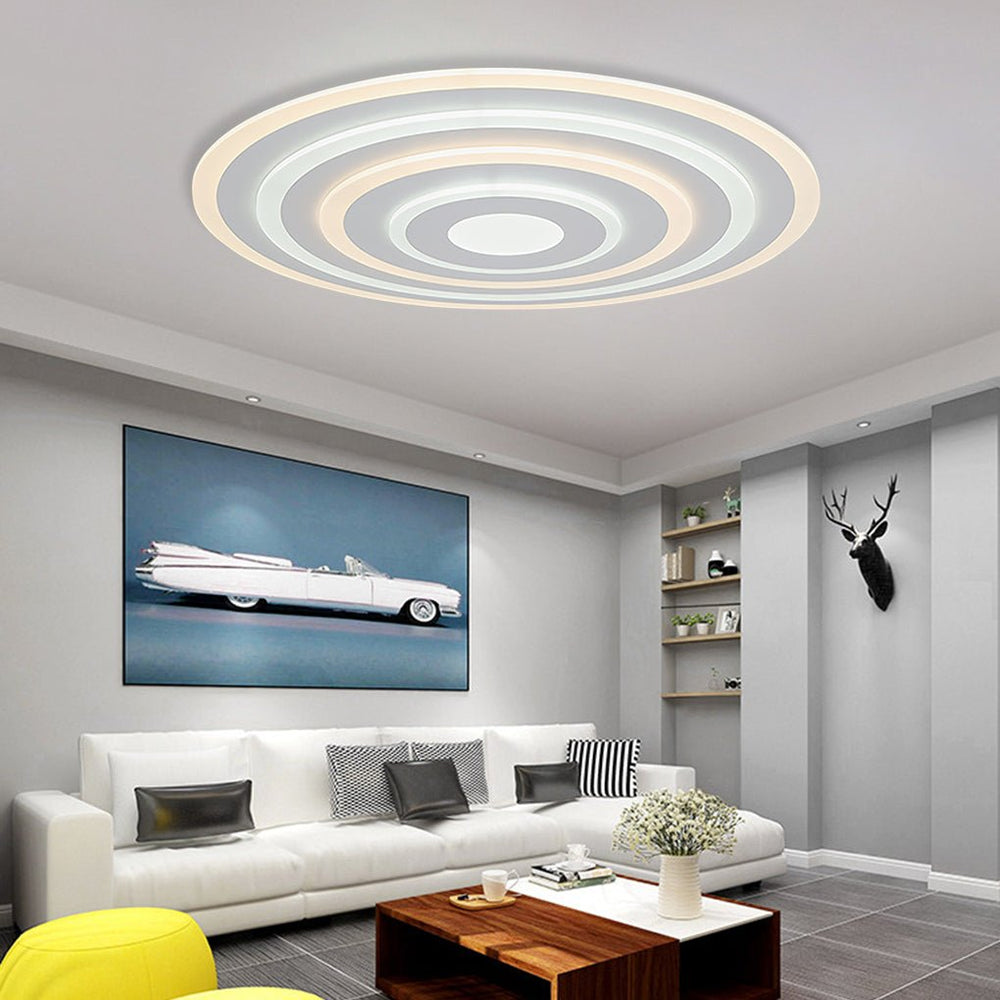 Concentric Circles Modern Dimmable LED Flush Mount Ceiling Light