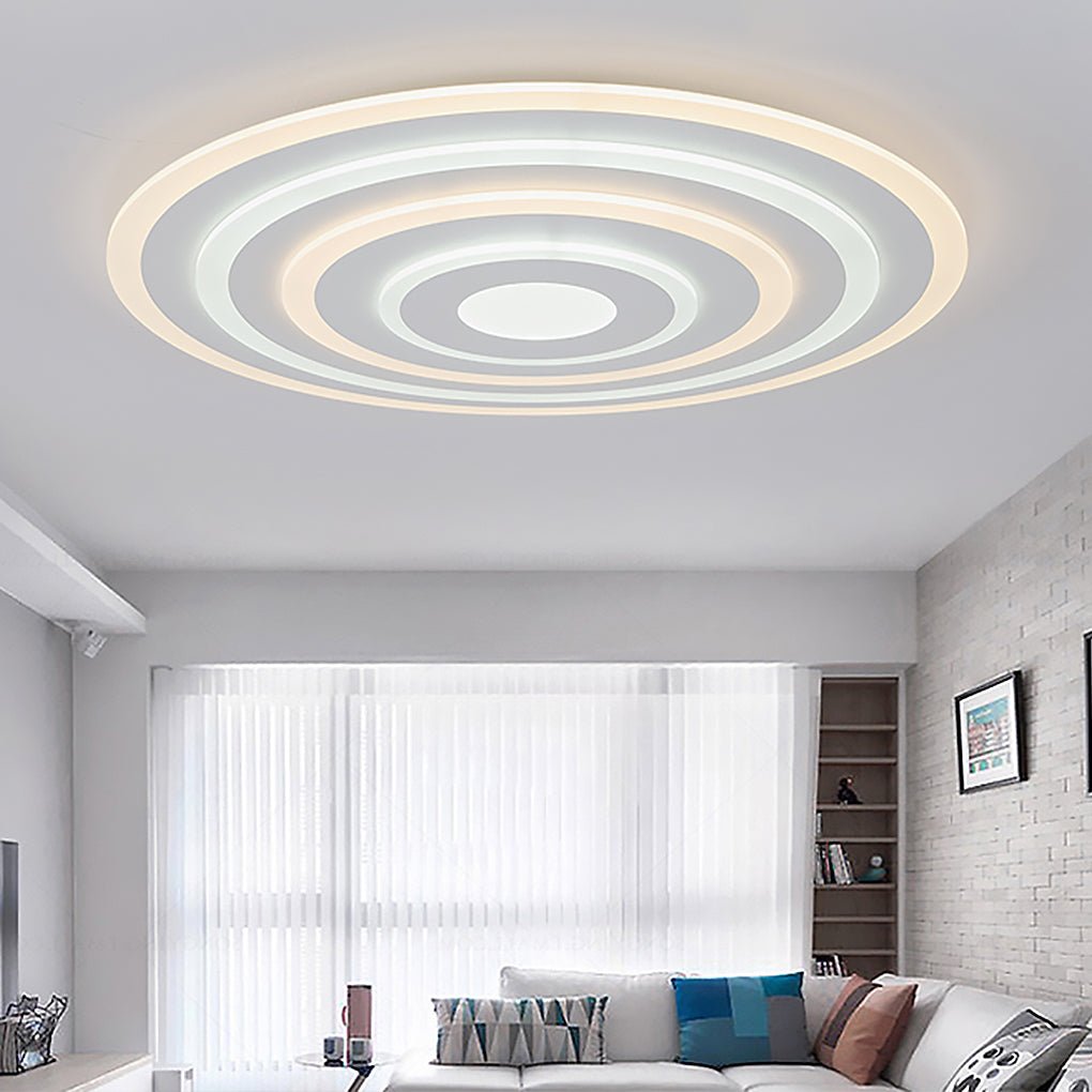 Concentric Circles Modern Dimmable LED Flush Mount Ceiling Light