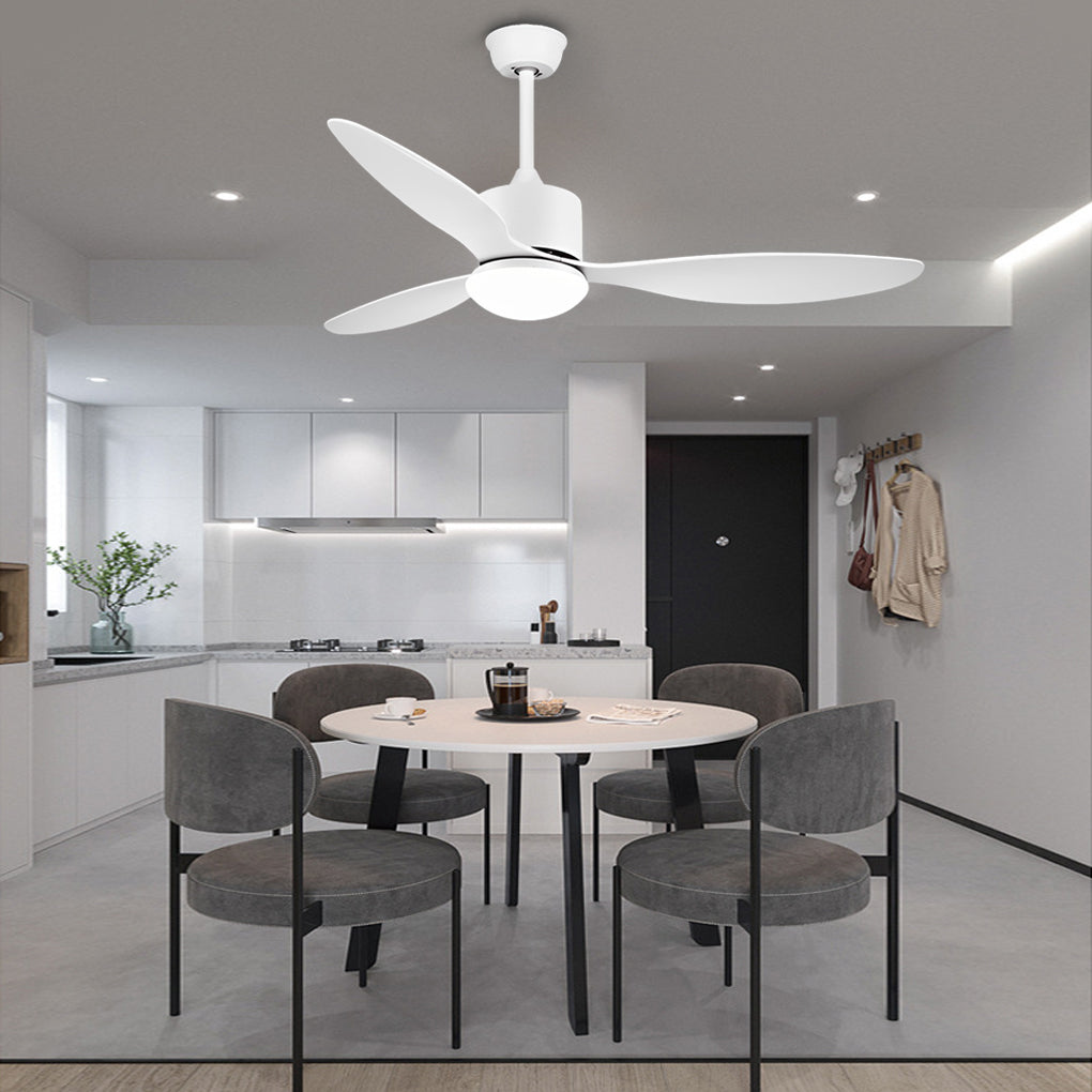 3-Blade Modern Ceiling Fan with Dimmable LED Light and Remote Control