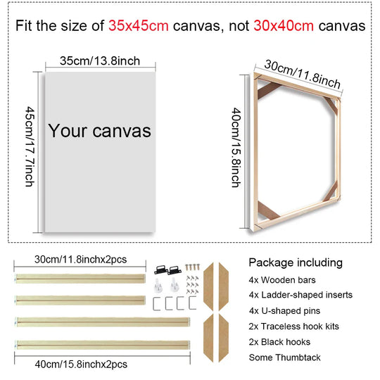 Solid Wood Canvas Stretcher Frame DIY Kit Multiple Sizes