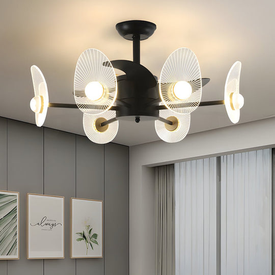 31-Inch Black Round LED Ceiling Fan with Remote