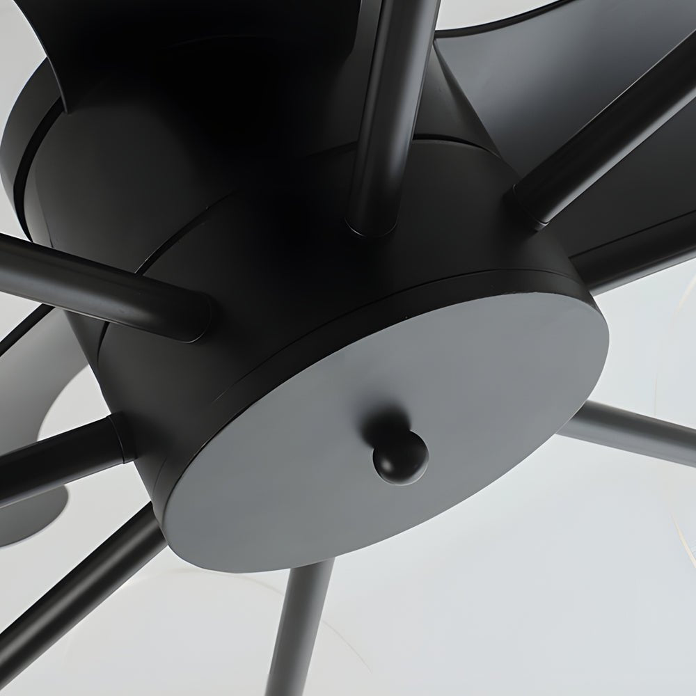 31-Inch Black Round LED Ceiling Fan with Remote