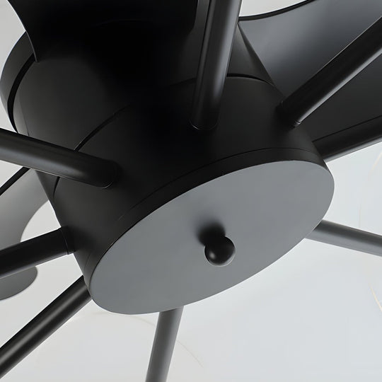 31-Inch Black Round LED Ceiling Fan with Remote