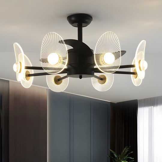 31-Inch Black Round LED Ceiling Fan with Remote