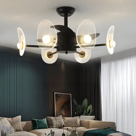 31-Inch Black Round LED Ceiling Fan with Remote