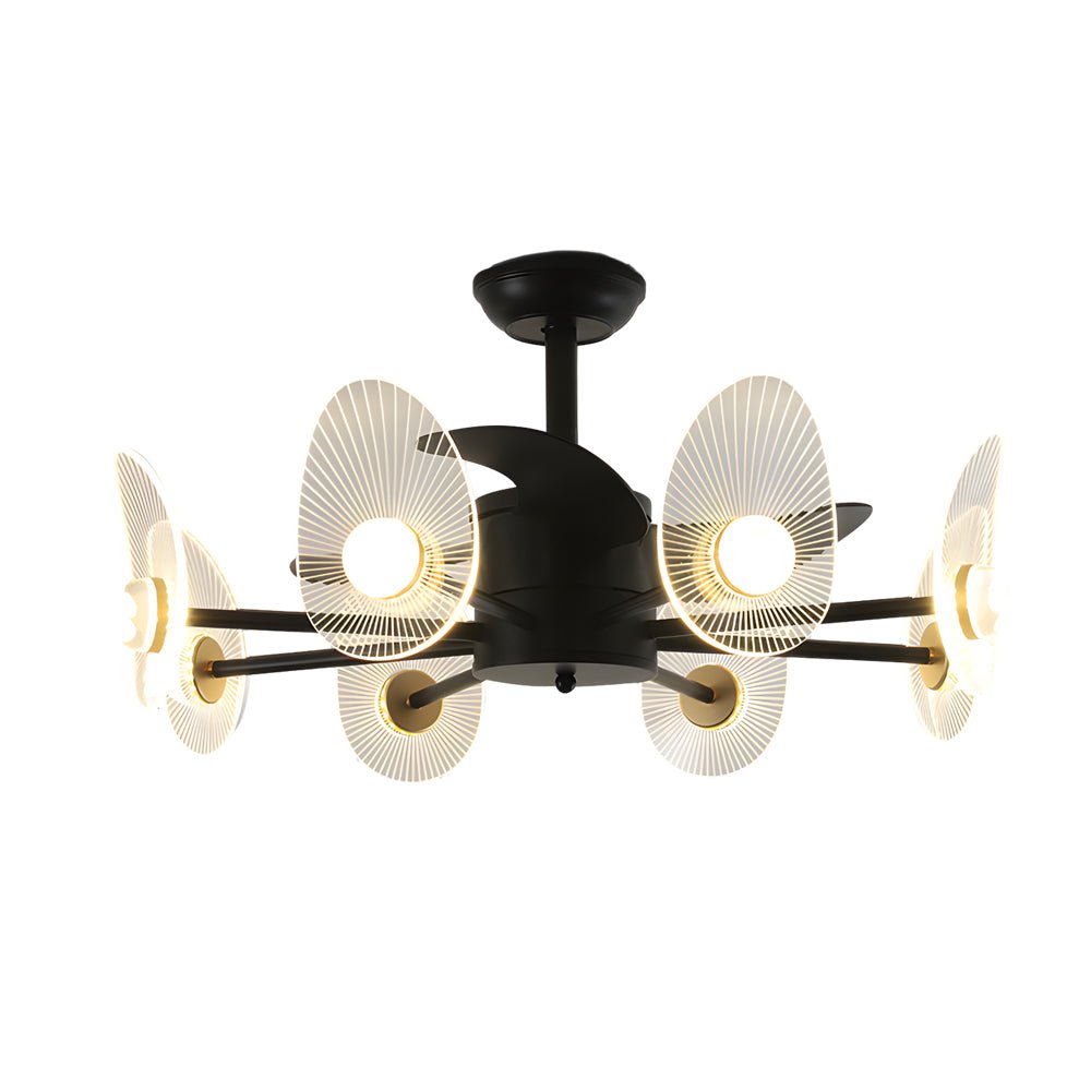 31-Inch Black Round LED Ceiling Fan with Remote