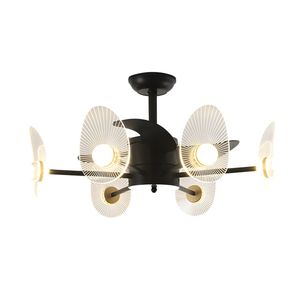 31-Inch Black Round LED Ceiling Fan with Remote