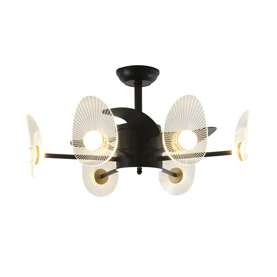 31-Inch Black Round LED Ceiling Fan with Remote