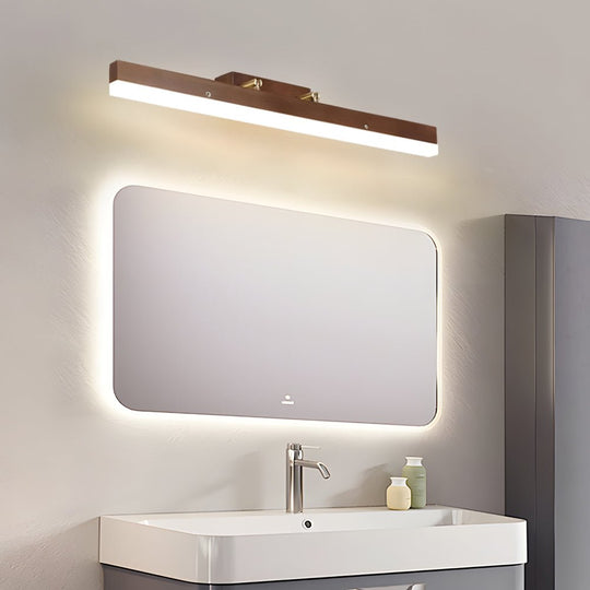 31'' Walnut LED Vanity Light – Modern Bathroom Lighting