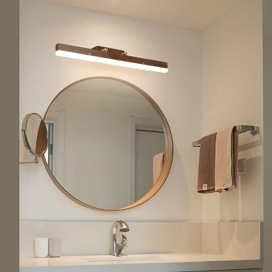 31'' Walnut LED Vanity Light – Modern Bathroom Lighting