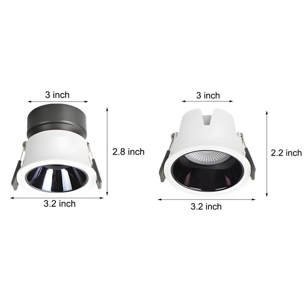 3.2-Inch Regressed Round 10W LED Recessed Downlight