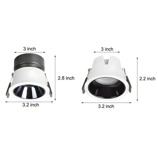 3.2-Inch Regressed Round 10W LED Recessed Downlight