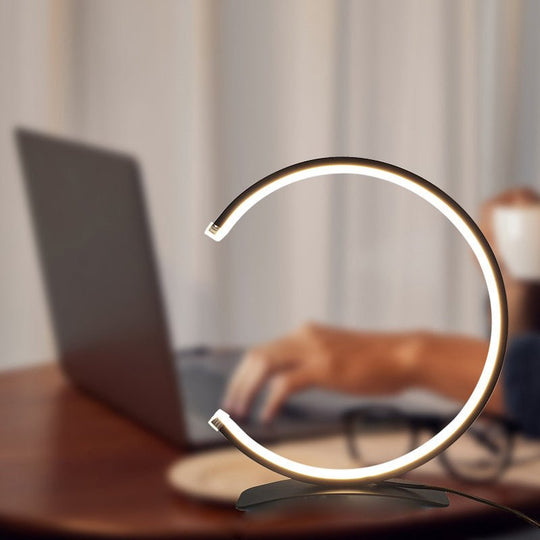 3/4 Circle LED Accent Table Lamp with Touch Control