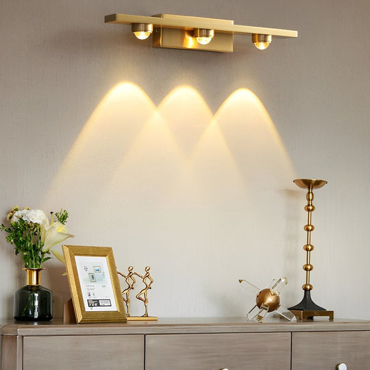 3/4 Lights Copper LED Wall Washer Projection Nordic Wall Lamp