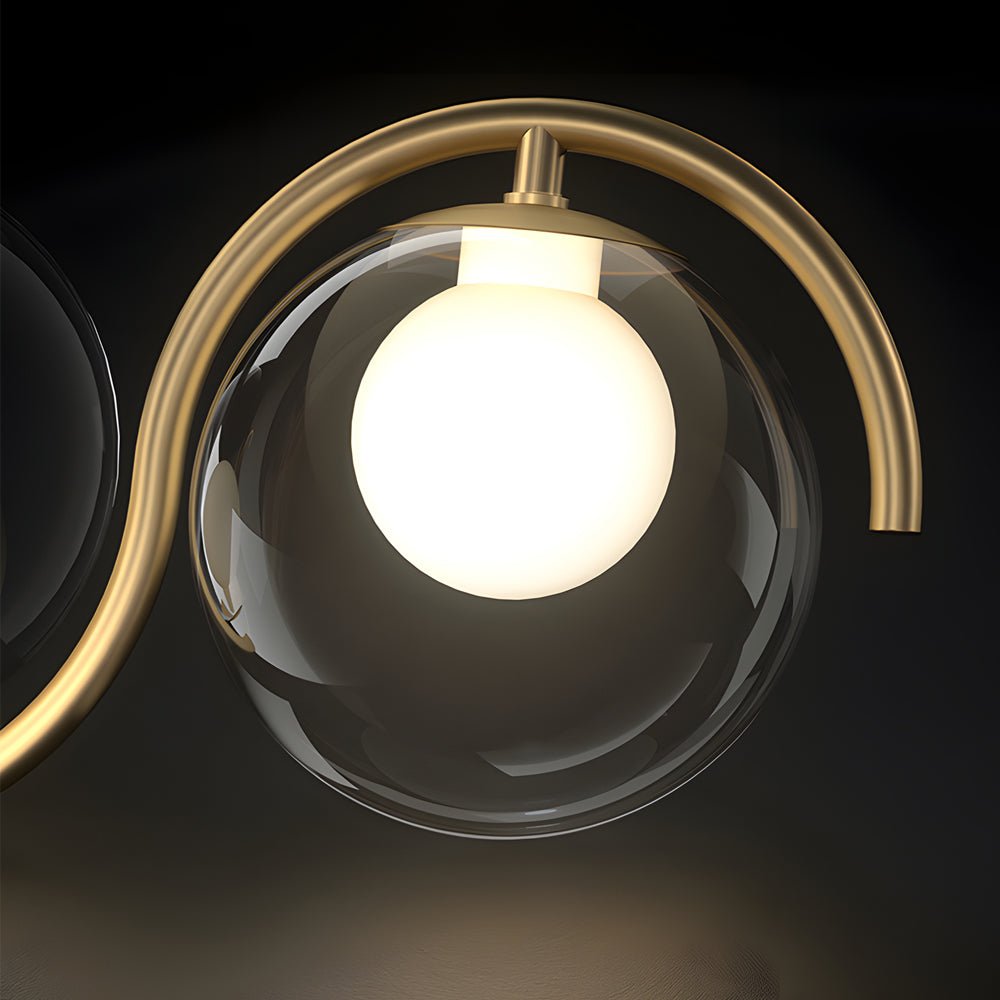 Modern Wavy Linear Island Light with Glass Shades – 3/5 Heads