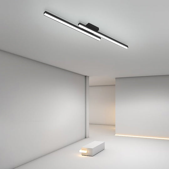 35" Modern Rectangular LED Flush Mount Ceiling Light