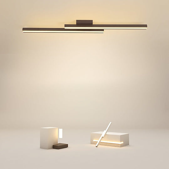 35" Modern Rectangular LED Flush Mount Ceiling Light