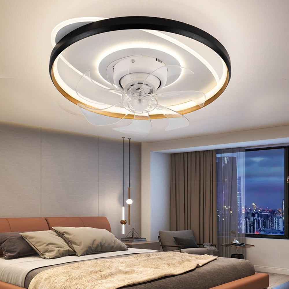 360° Rotatable LED Ceiling Fan with Stepless Dimming and Remote Control