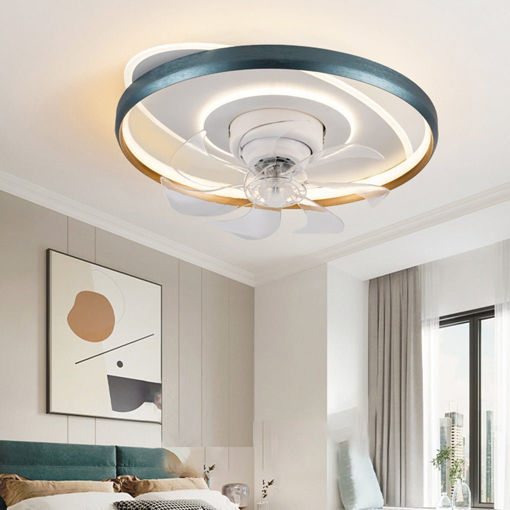 360° Rotatable LED Ceiling Fan with Stepless Dimming and Remote Control