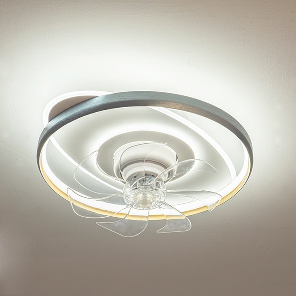 360° Rotatable LED Ceiling Fan with Stepless Dimming and Remote Control