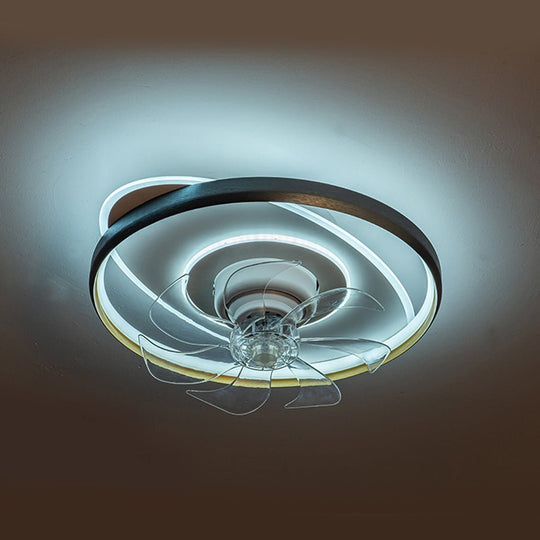 360° Rotatable LED Ceiling Fan with Stepless Dimming and Remote Control