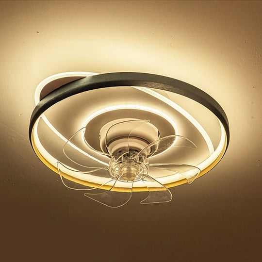 360° Rotatable LED Ceiling Fan with Stepless Dimming and Remote Control