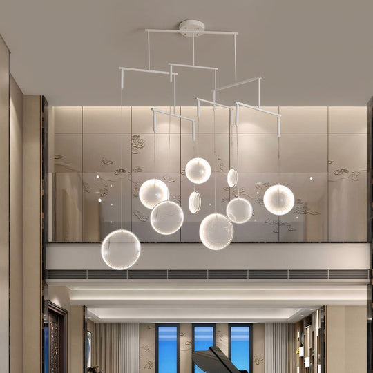 White Focus LED Chandelier – 3/6/9 Lights