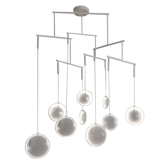 White Focus LED Chandelier – 3/6/9 Lights