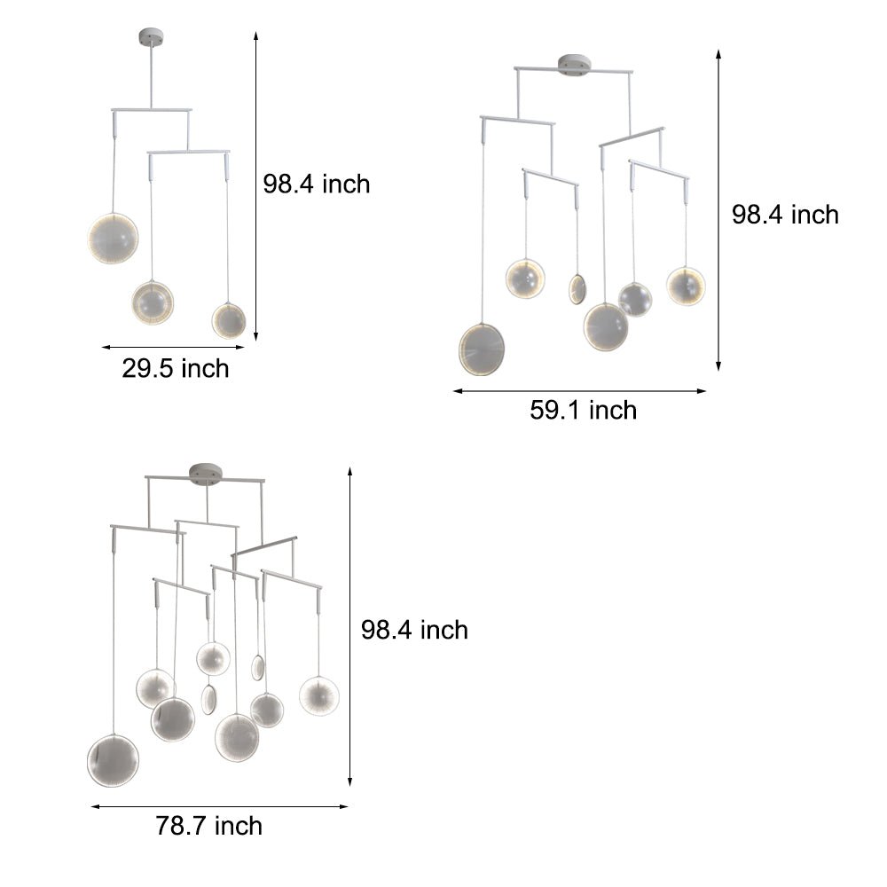 White Focus LED Chandelier – 3/6/9 Lights