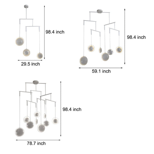 White Focus LED Chandelier – 3/6/9 Lights