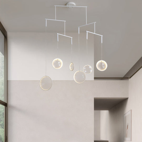 White Focus LED Chandelier – 3/6/9 Lights