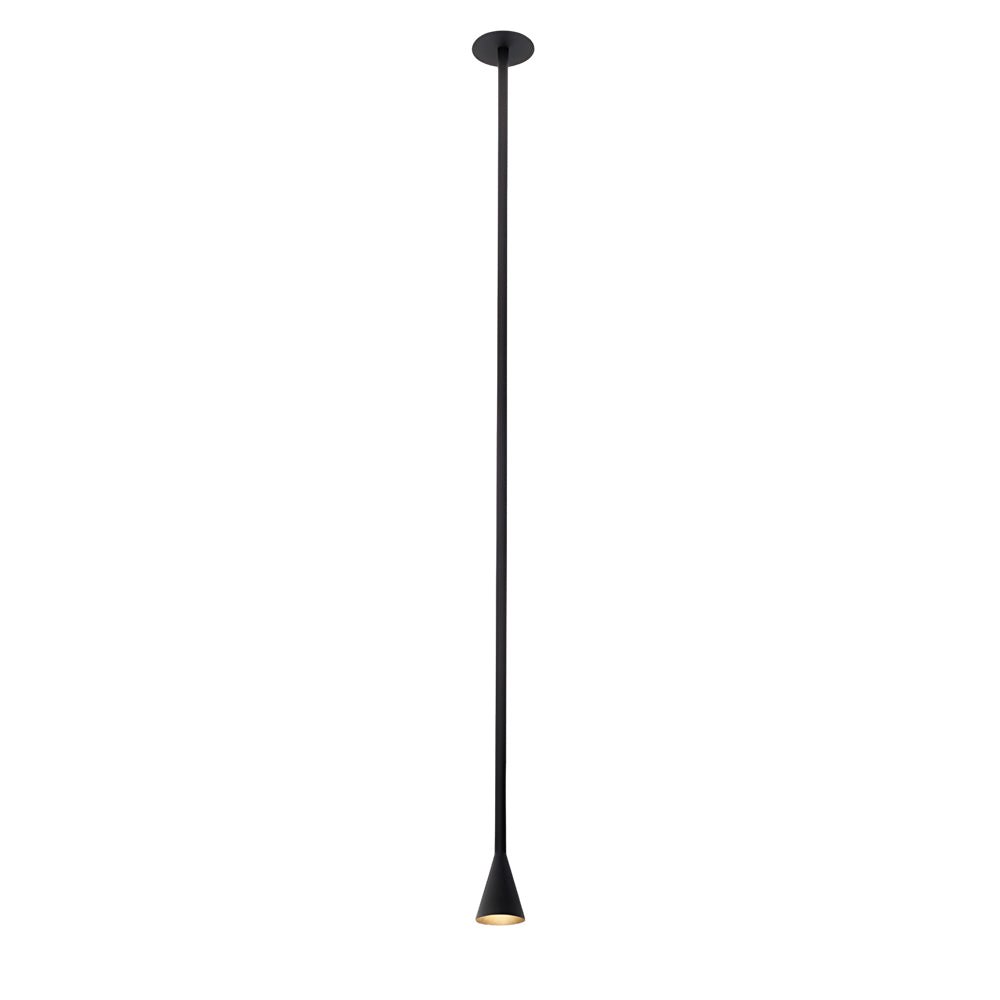 Modern Vertical Cone Tube Pendant Light – Black/Gold