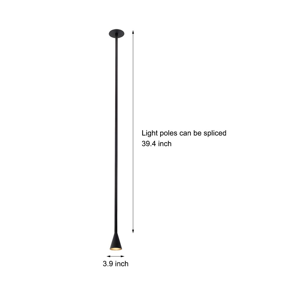 Modern Vertical Cone Tube Pendant Light – Black/Gold