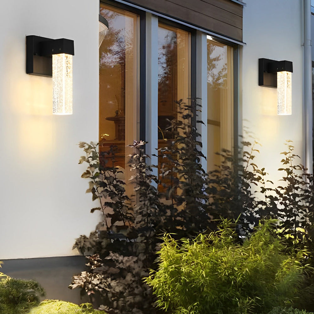 Waterproof LED 10W Crystal Black Modern Outdoor Wall Lamp