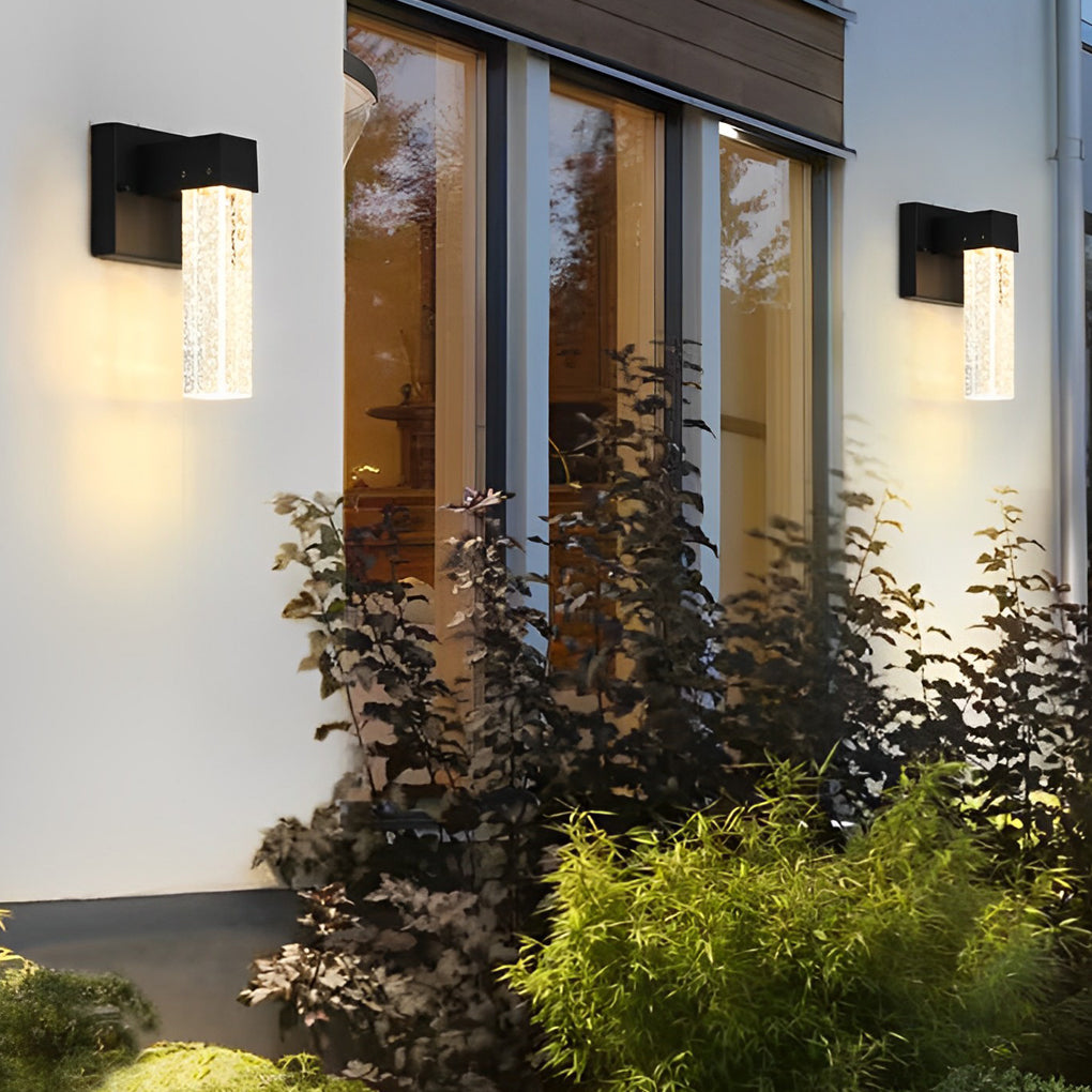Waterproof LED 10W Crystal Black Modern Outdoor Wall Lamp