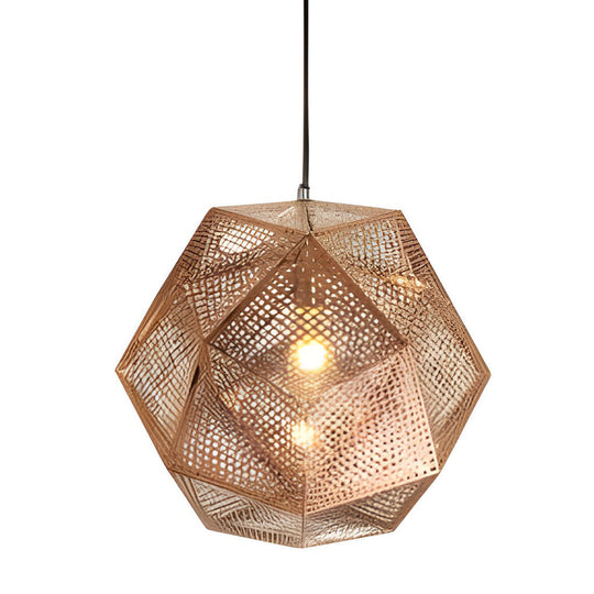 Geometric Round – Electroplated Metal Postmodern Pendant Light Chandelier