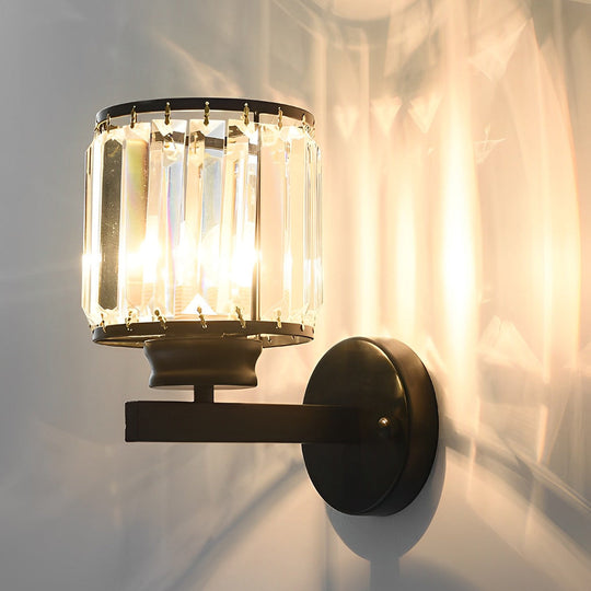 Round Crystal Glass Postmodern LED Wall Lamp