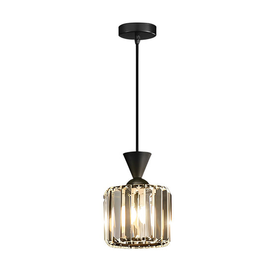 Round Square Metal Crystal Three Step Dimming Modern Pendant Light