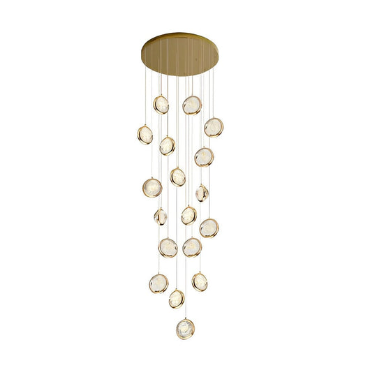 Global Crystal Cluster Adjustable Luxury Staircase Chandelier